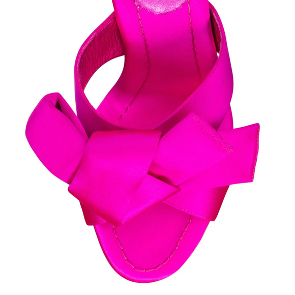 Christian Louboutin Matricia 100 Holly Pink Satin Backless Sandal Heel Pump 36 - Picture 6 of 12